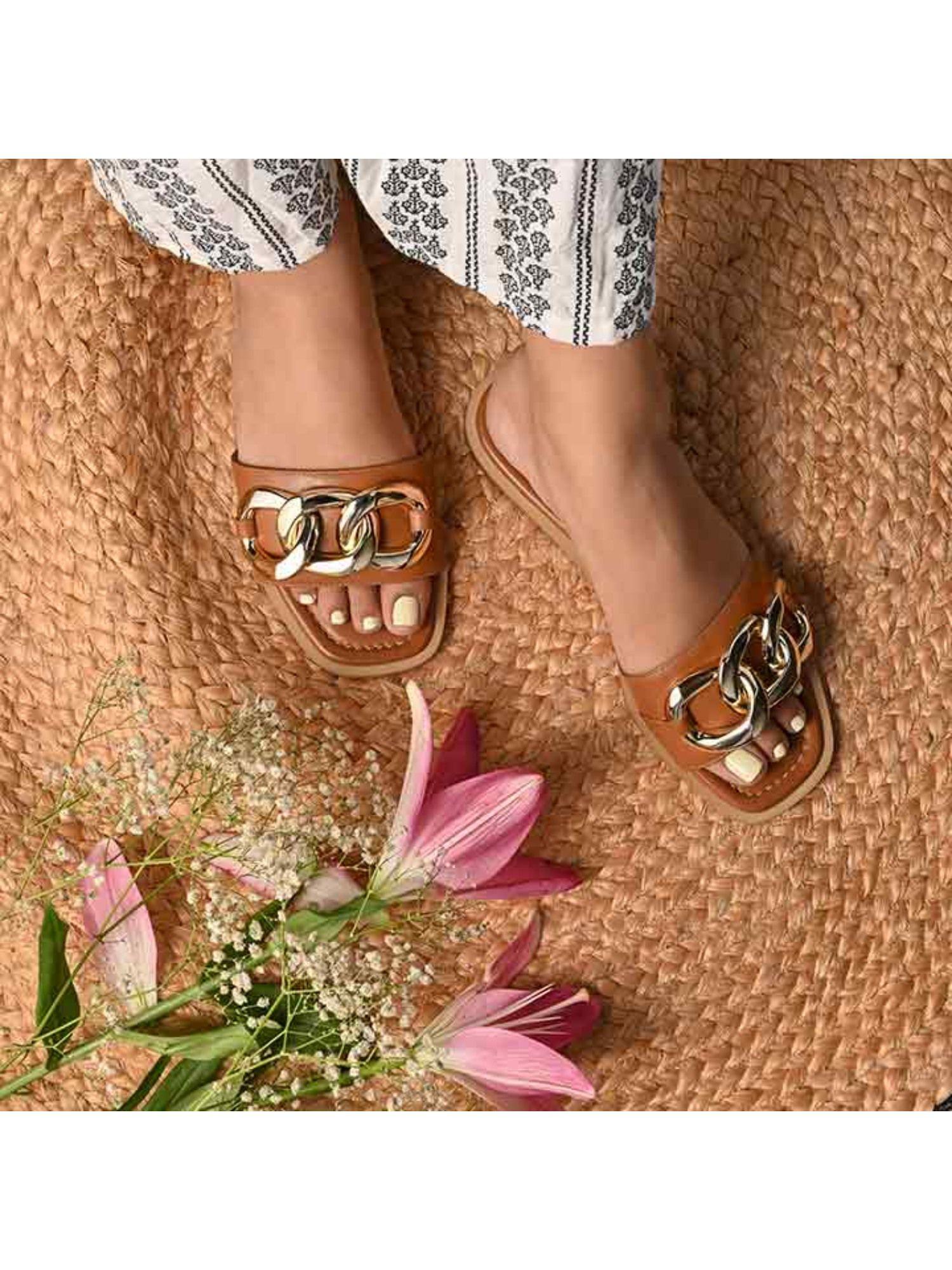 alexa cuoio leather flats