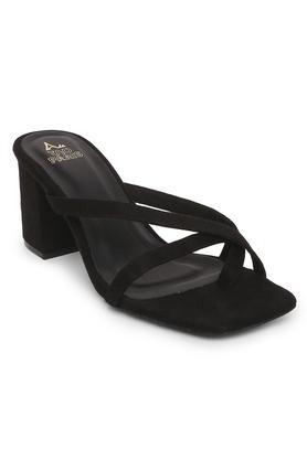 alexandra pu slipon women's heels - black