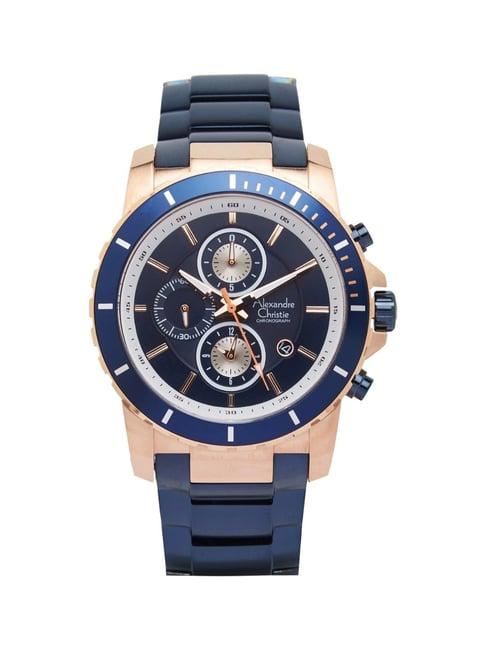 alexandre christie 6141mcburbu chronograph watch for men