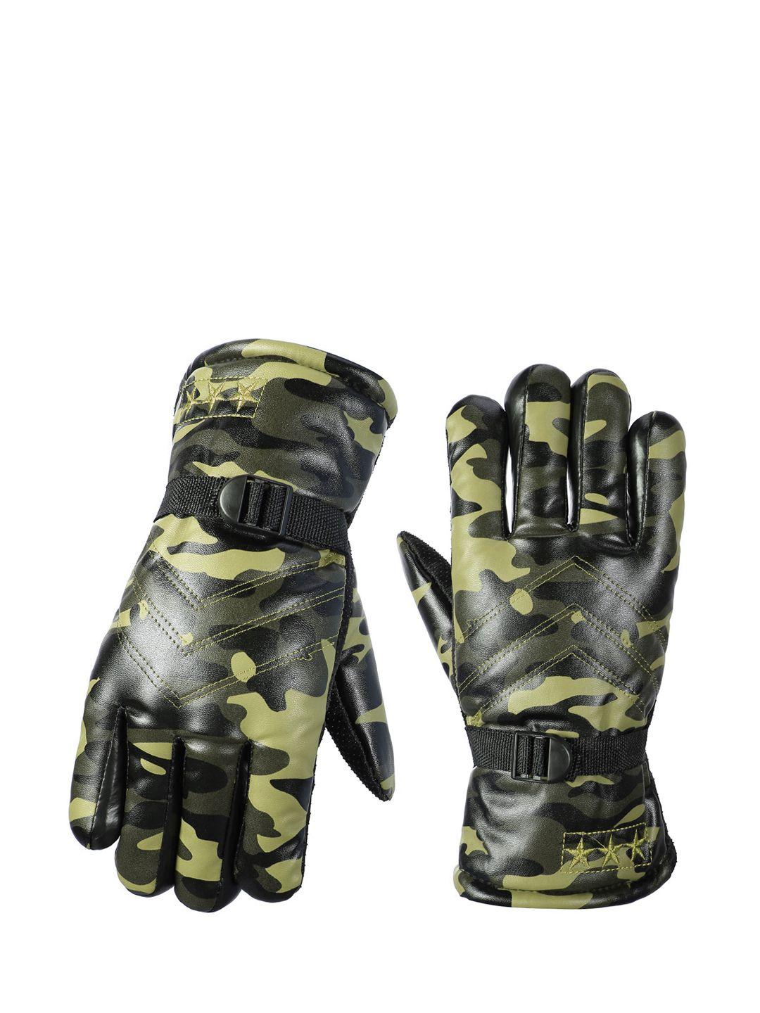 alexvyan men camouflage printed snow & wind proof protective riding gloves