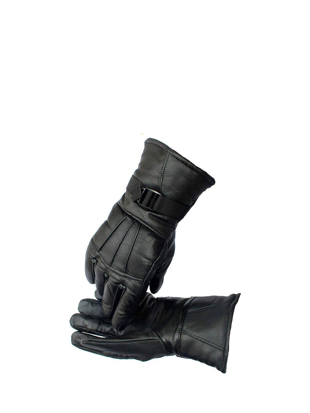 alexvyan men textured leather windproof gloves