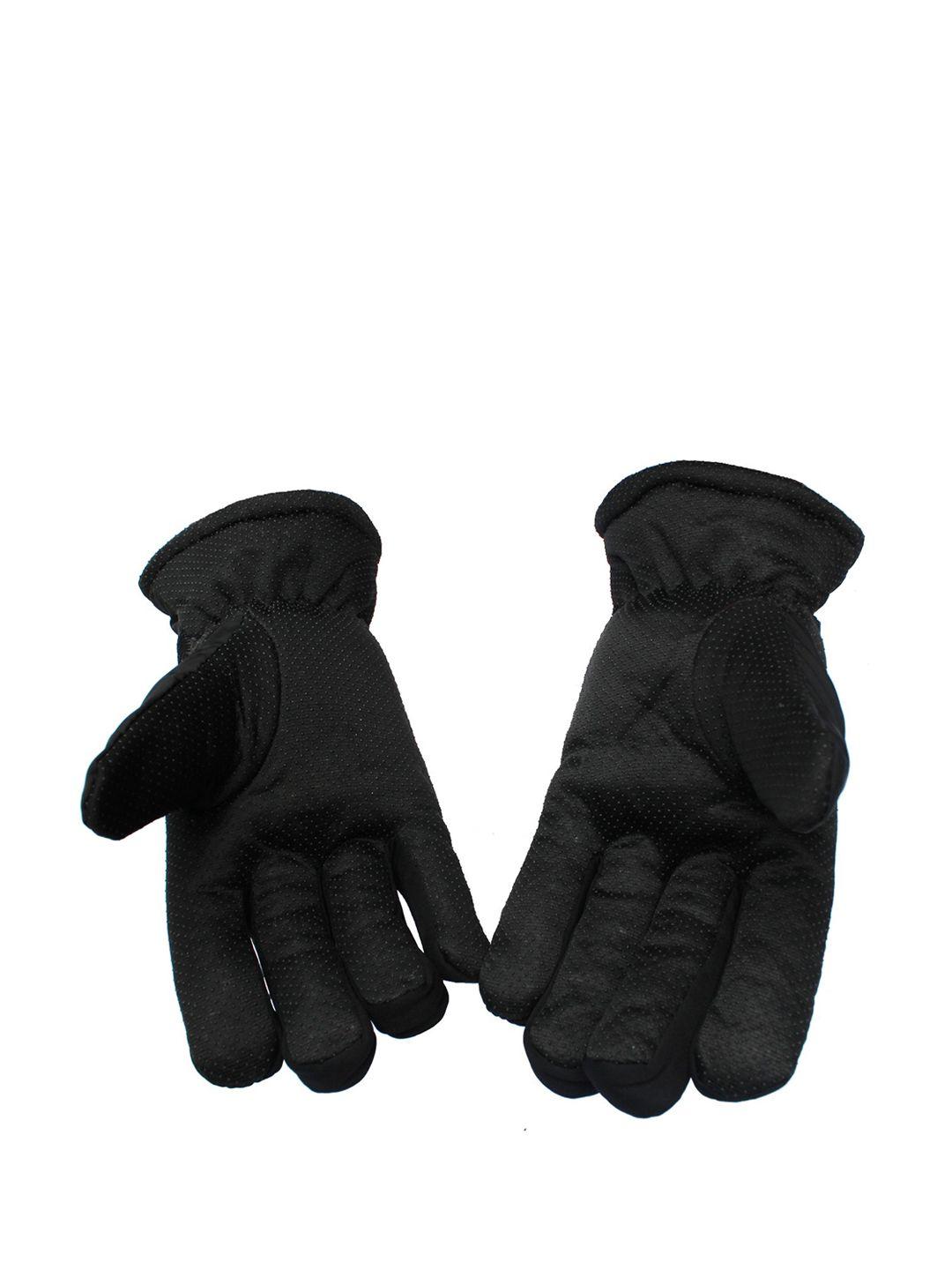 alexvyan set of 2 self design snow & windproof winter gloves