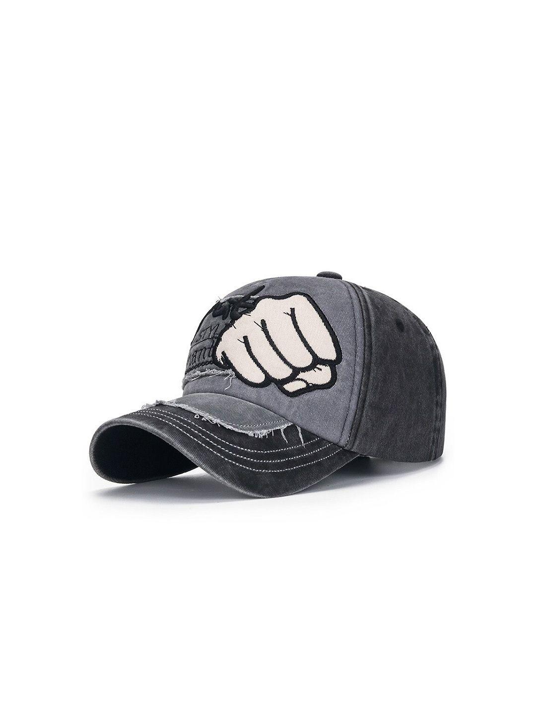 alexvyan men black & grey embroidered baseball cap