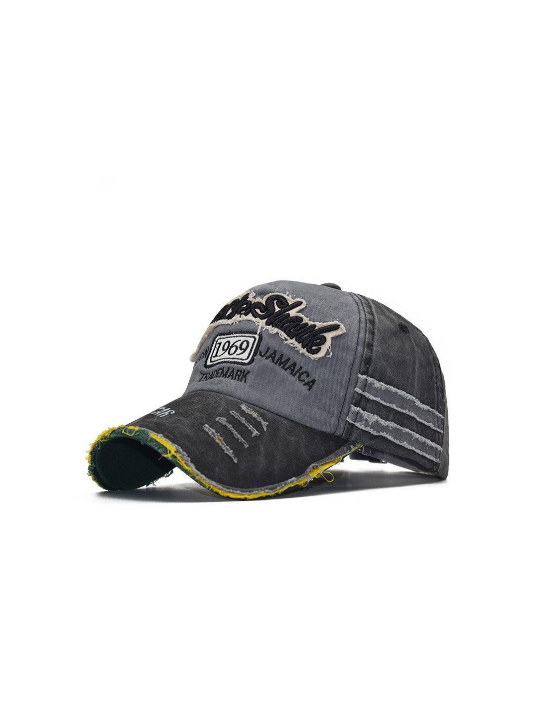 alexvyan men black & grey embroidered baseball cap