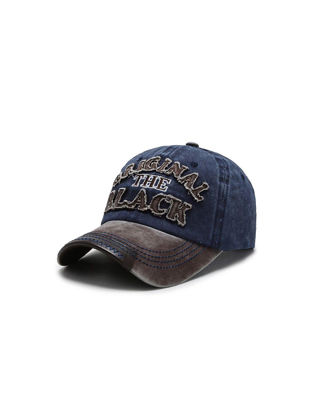 alexvyan men blue & brown embroidered baseball cap