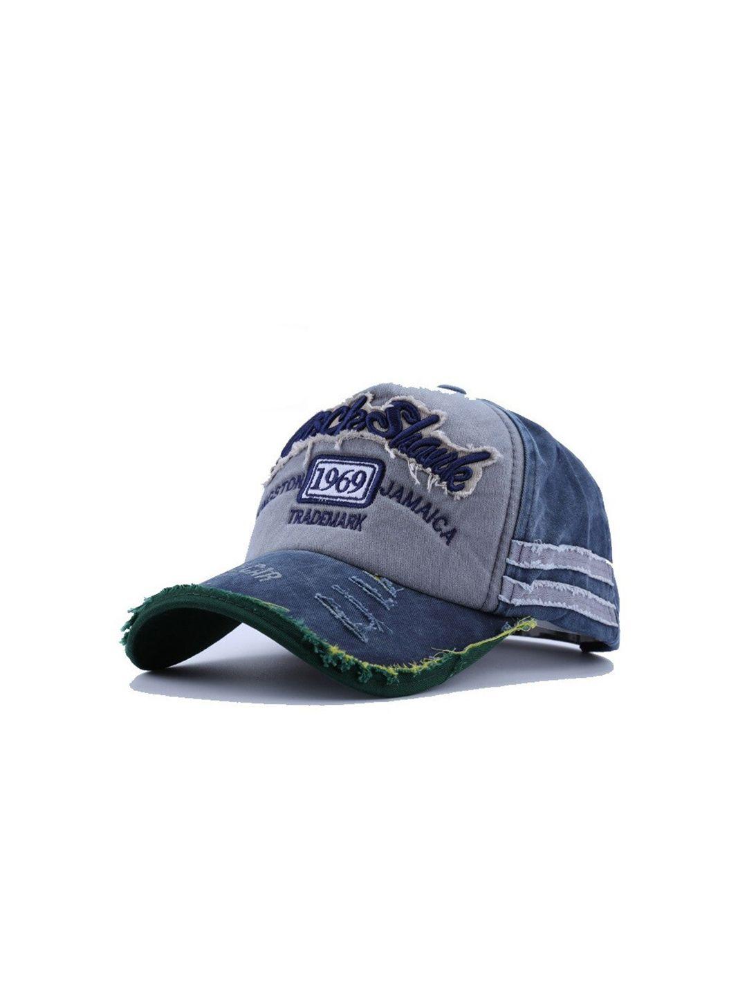 alexvyan men blue & grey embroidered baseball cap