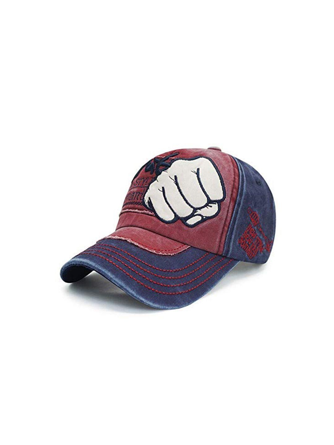 alexvyan men blue & red printed baseball cap