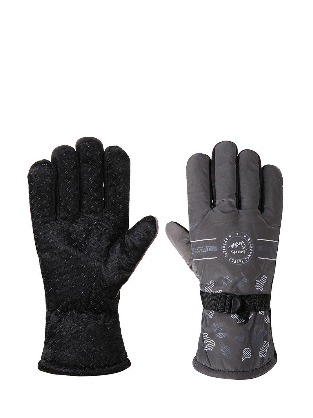 alexvyan men printed snow & wind proof protective riding gloves