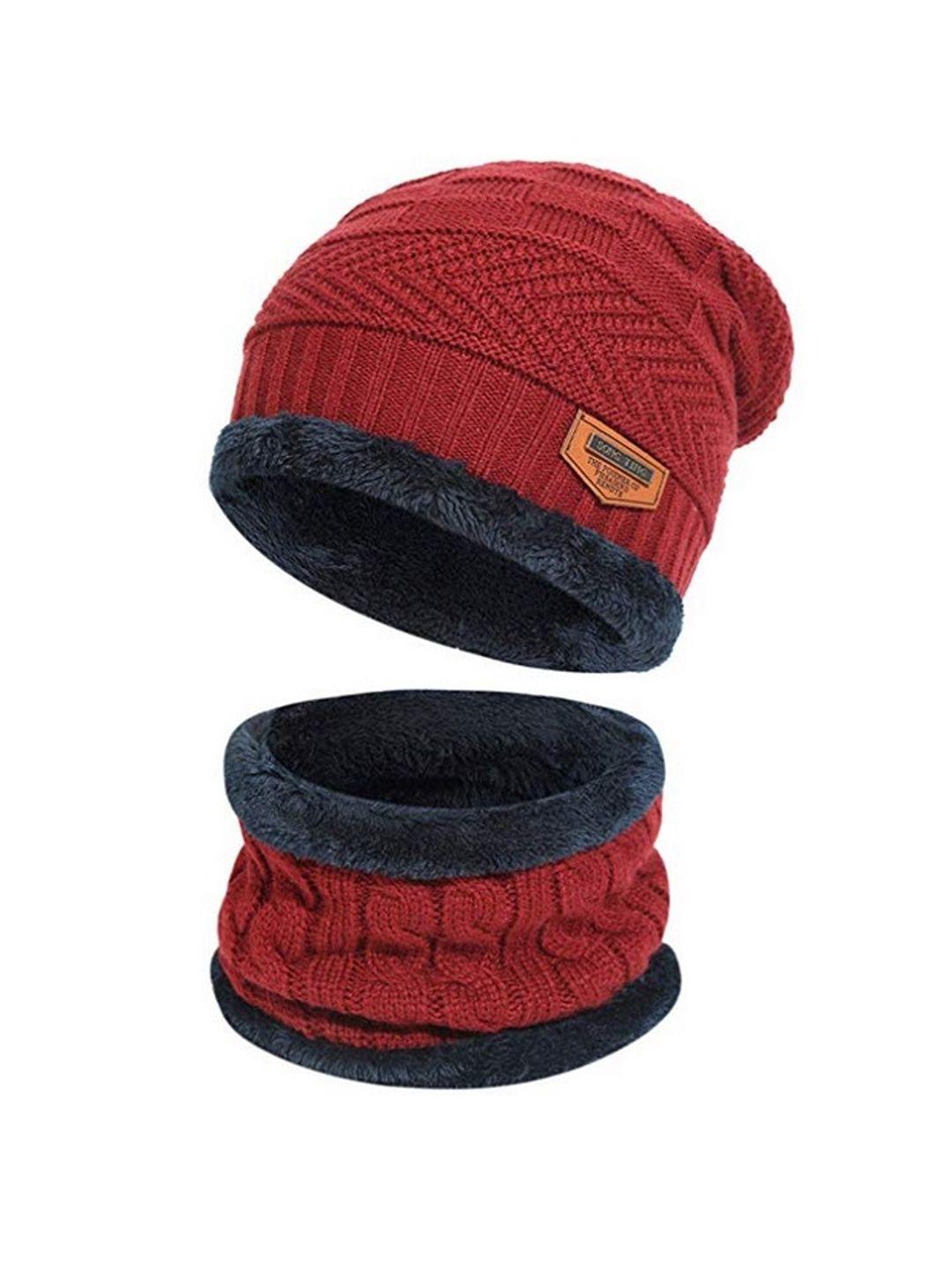 alexvyan men red & blue beanie