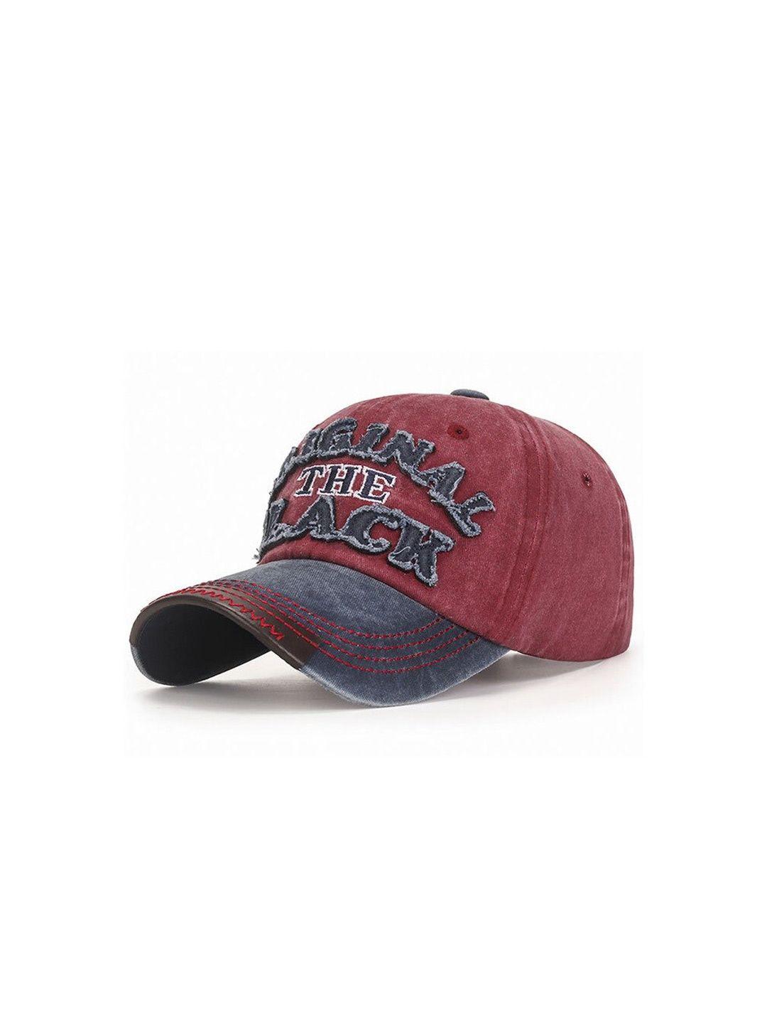 alexvyan men red & blue embroidered baseball cap