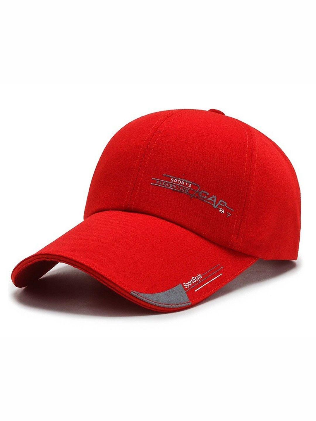 alexvyan men red & grey printed baseball cap