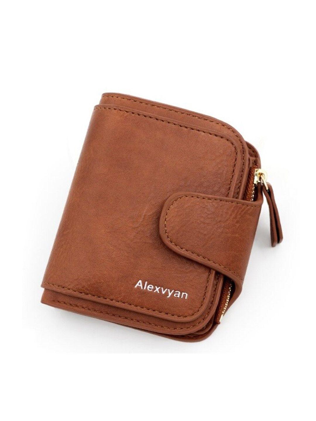 alexvyan women pu two fold rfid wallet
