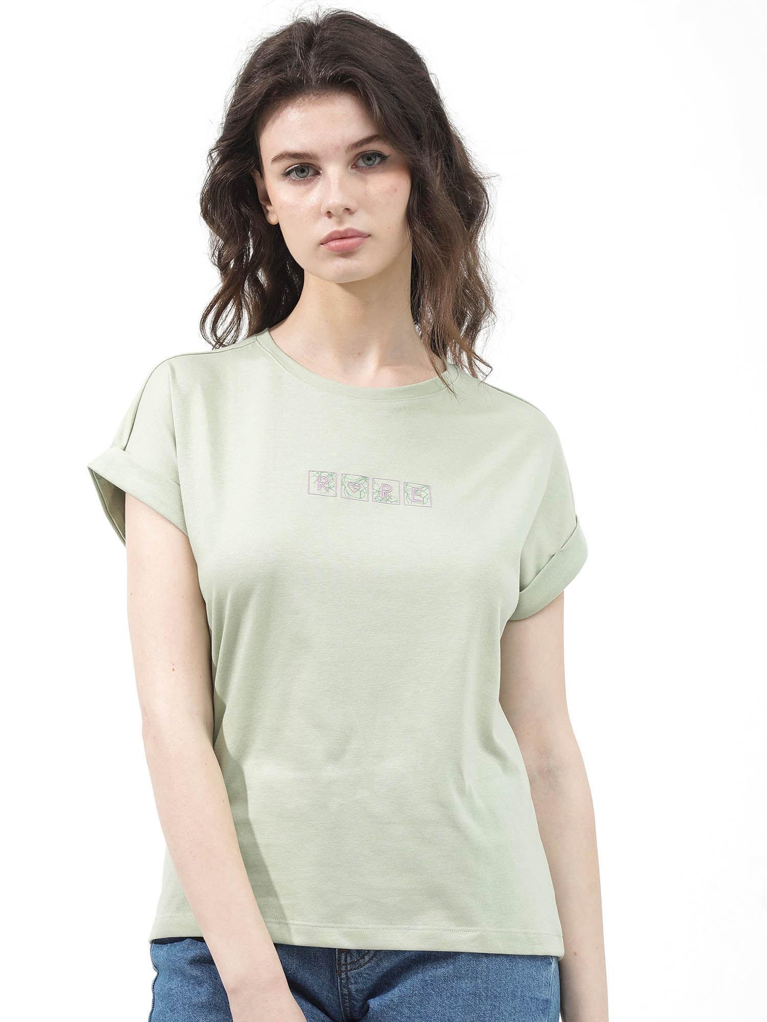 alexy pastel green printed t-shirt