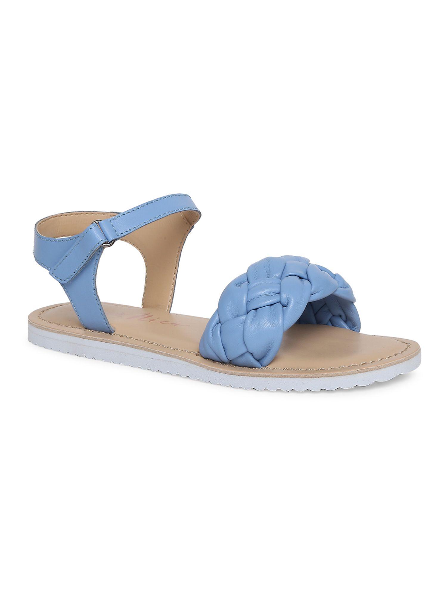 alice blue round toe sandals