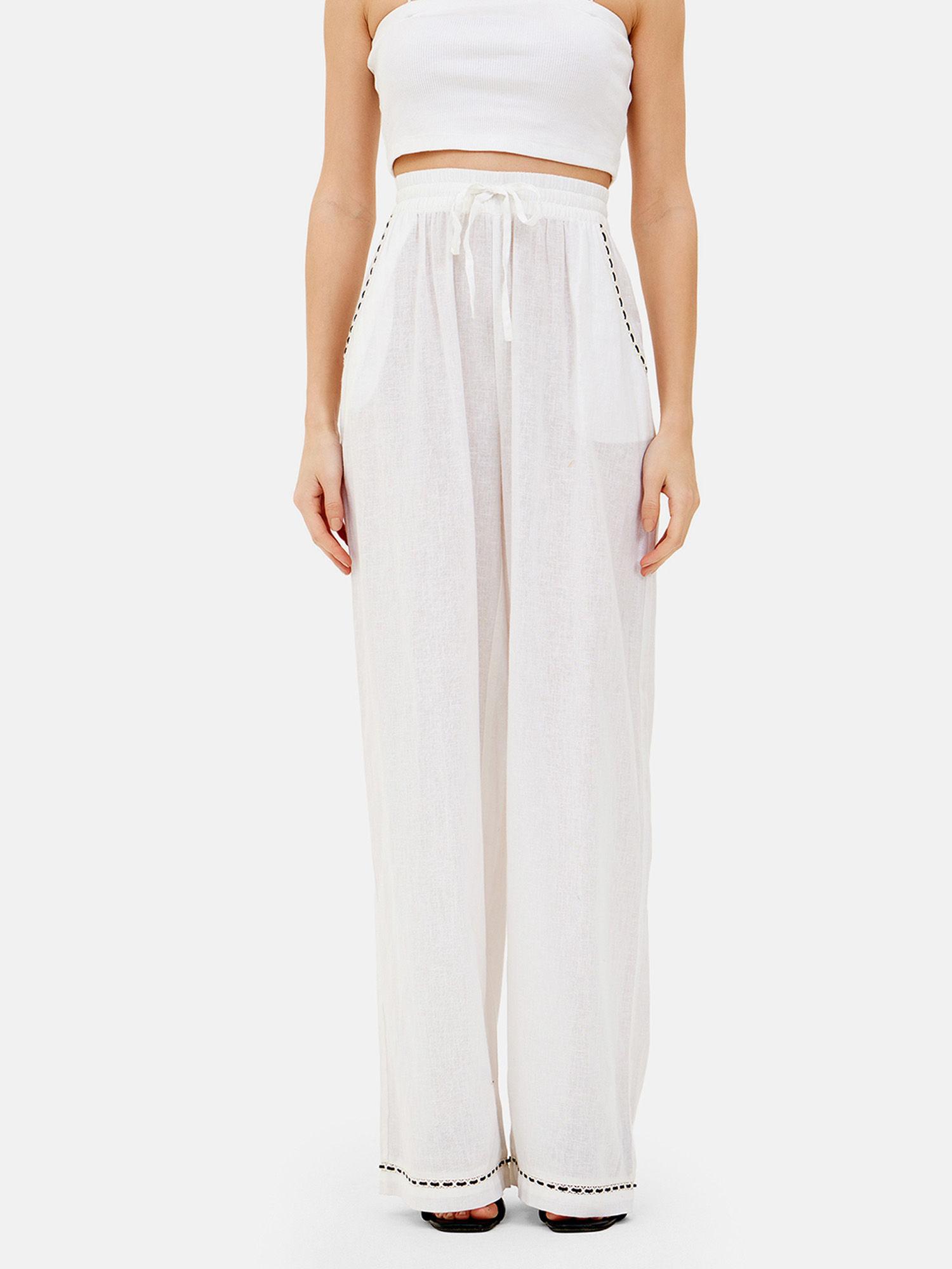 alice drawstring linen blend trouser