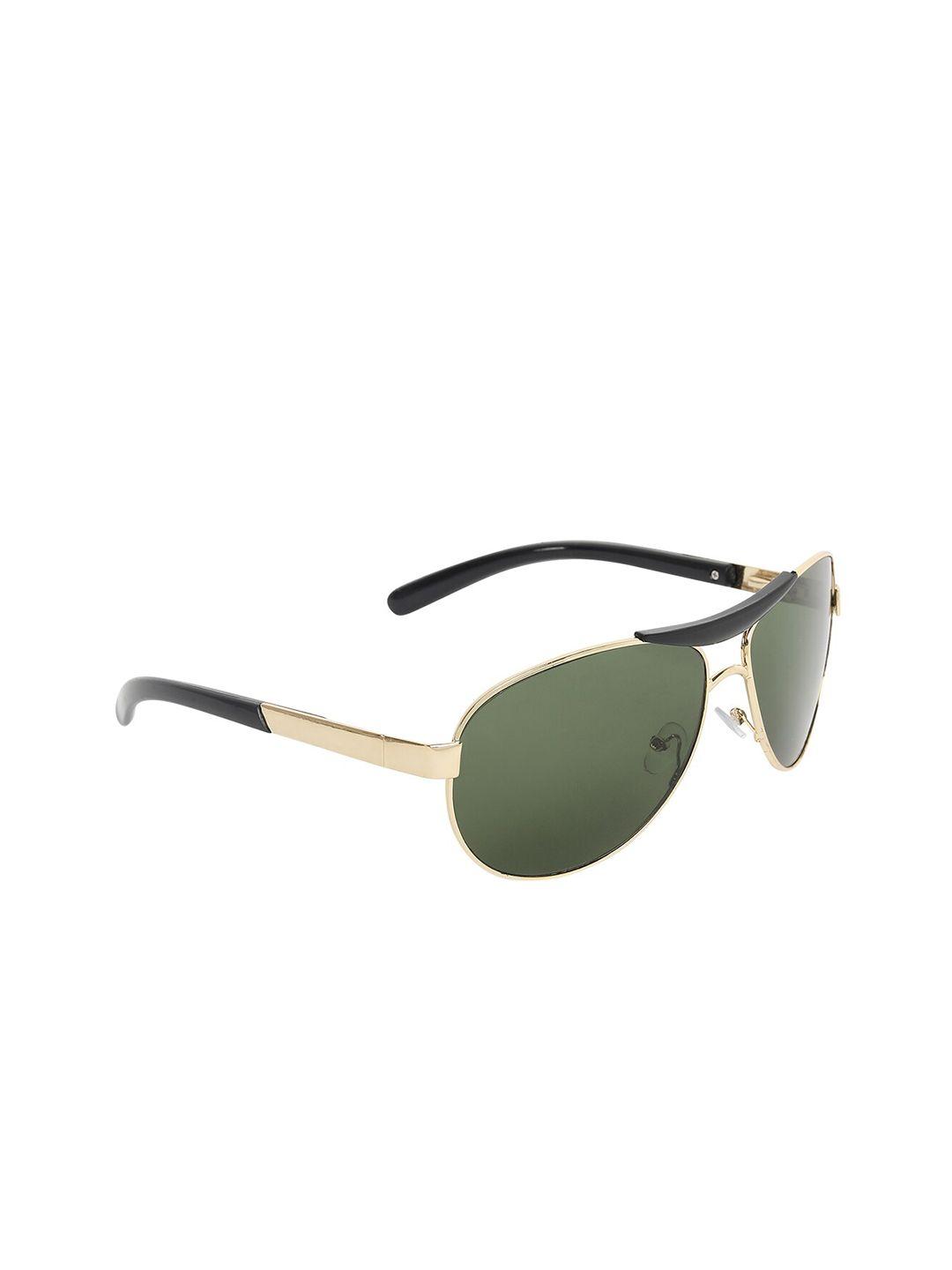 aligatorr adult green lens & gold-toned uv protected aviator sunglasses agr_green_gold