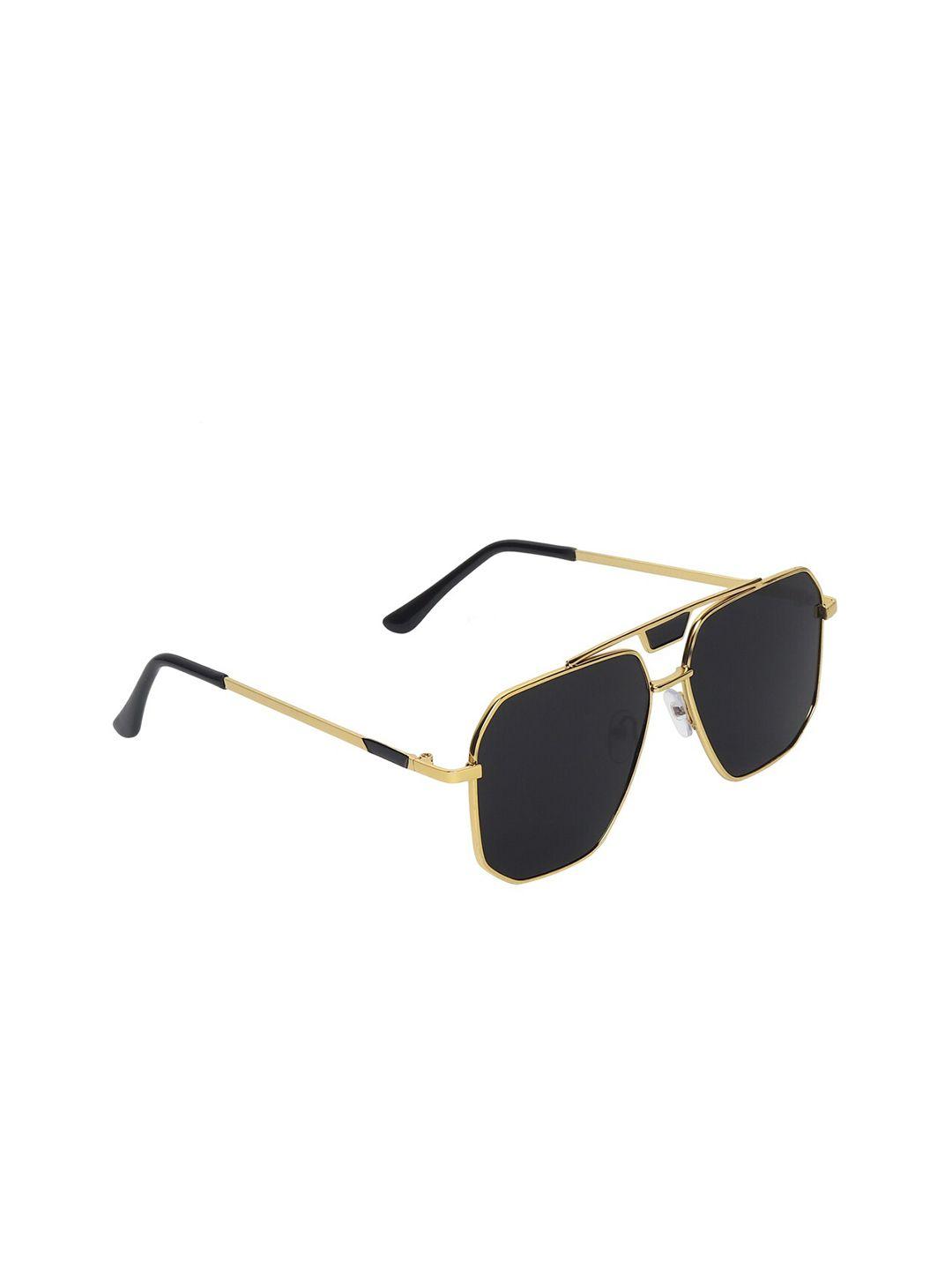 aligatorr unisex black lens & gold-toned other sunglasses with uv protected lens