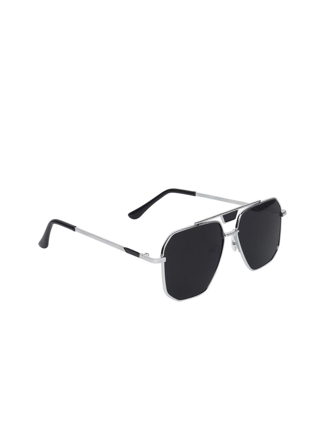 aligatorr unisex black lens & silver-toned other sunglasses with uv protected lens