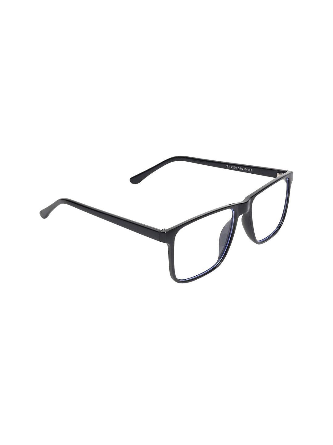 aligatorr unisex clear lens & black square sunglasses with uv protected lens