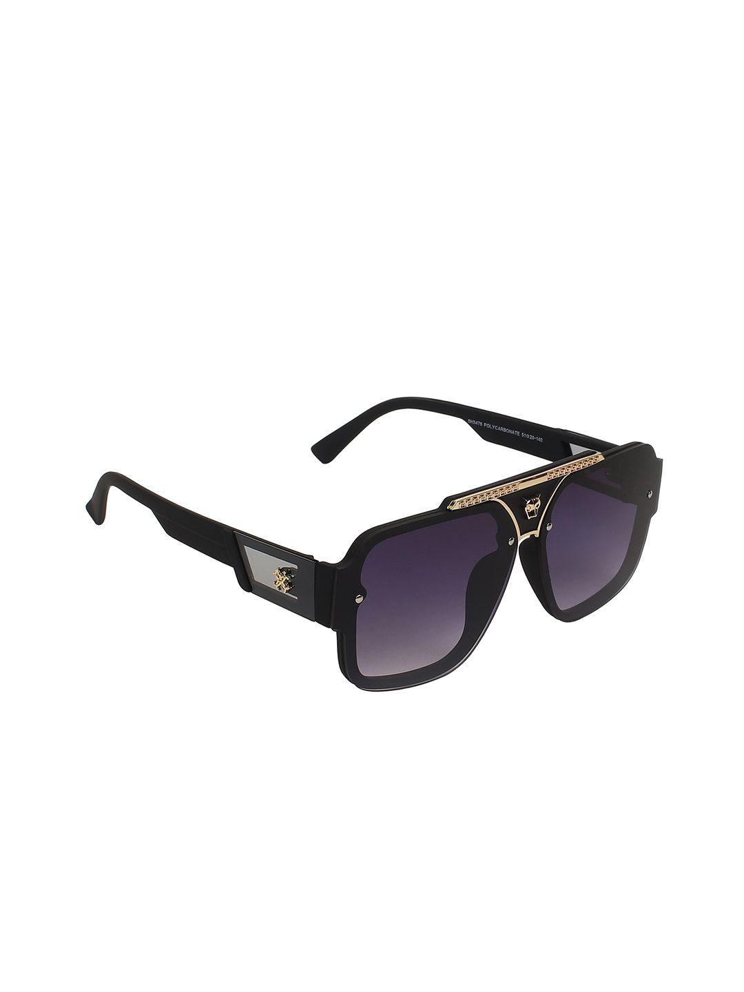 aligatorr unisex grey lens & black square sunglasses with uv protected lens
