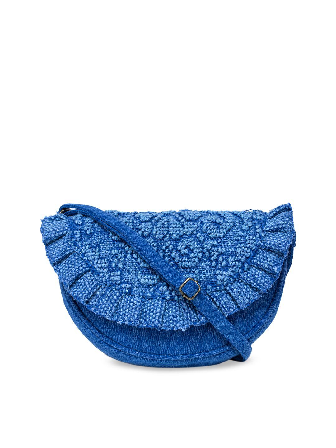 alii and aliizey blue self design handheld bag