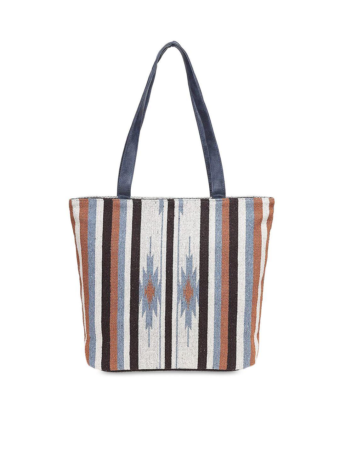 alii and aliizey blue striped shopper tote bag