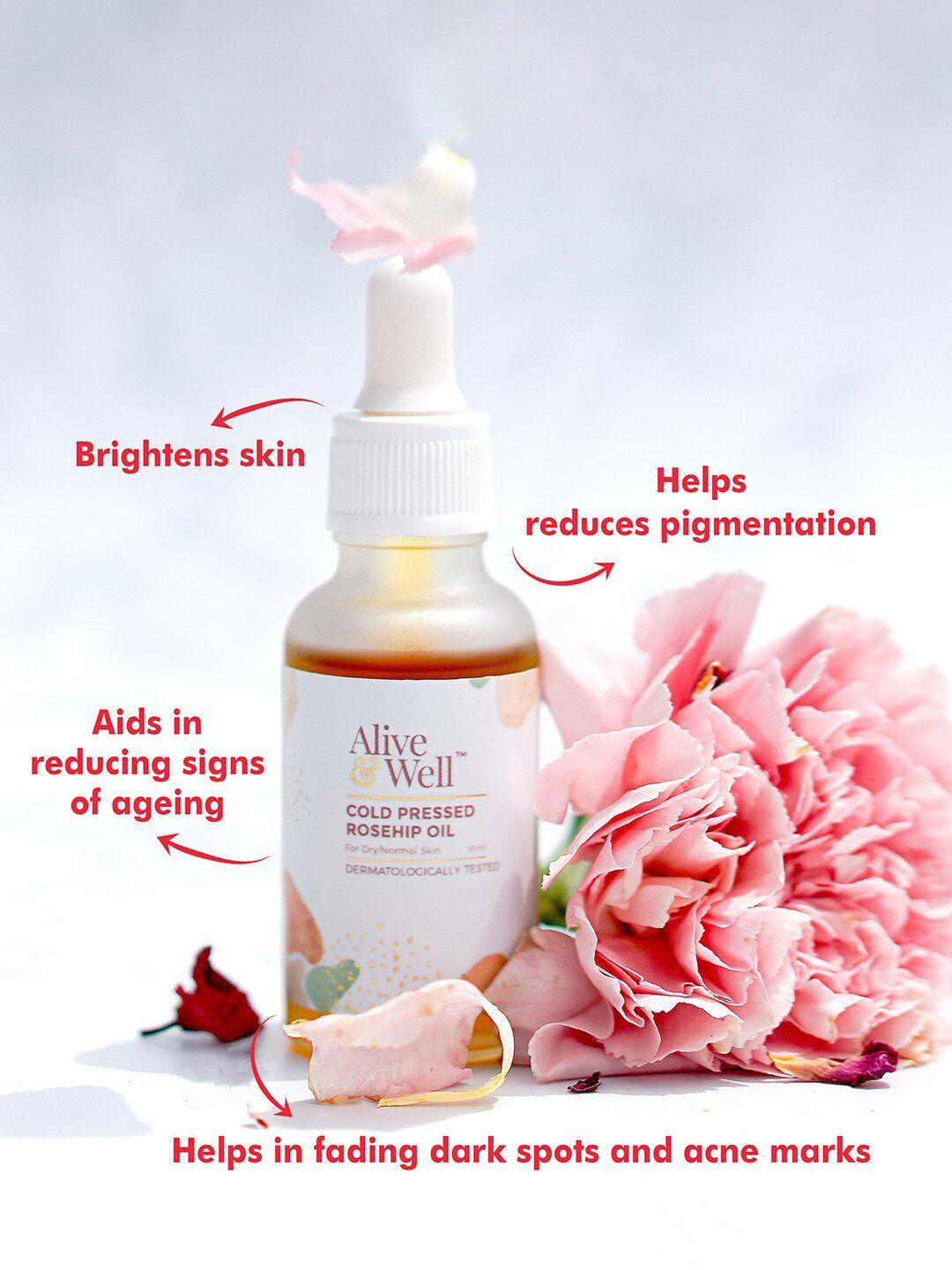 alive & well cold pressed rosehip face oil 30 ml