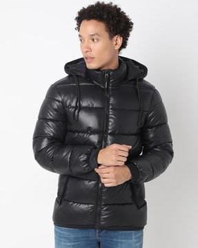 alix in zip-front hooded puffer jacket