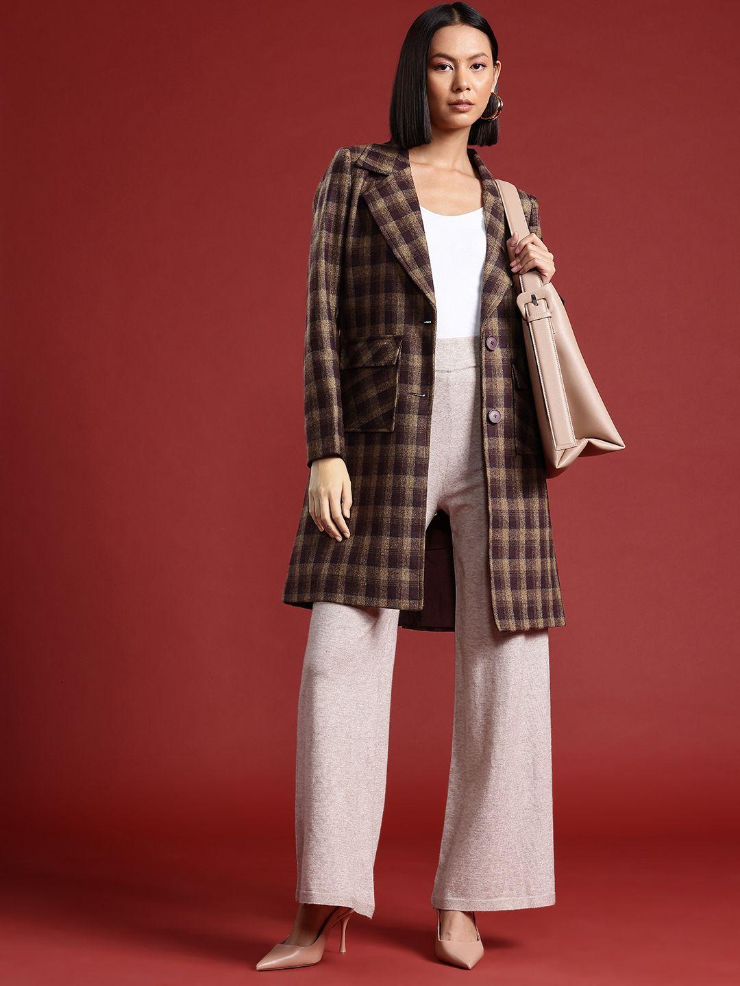 all about you checked longline overcoat