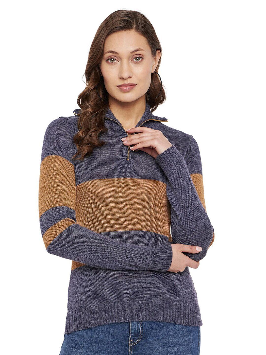 all about you colourblocked half zipper ribbed pullover