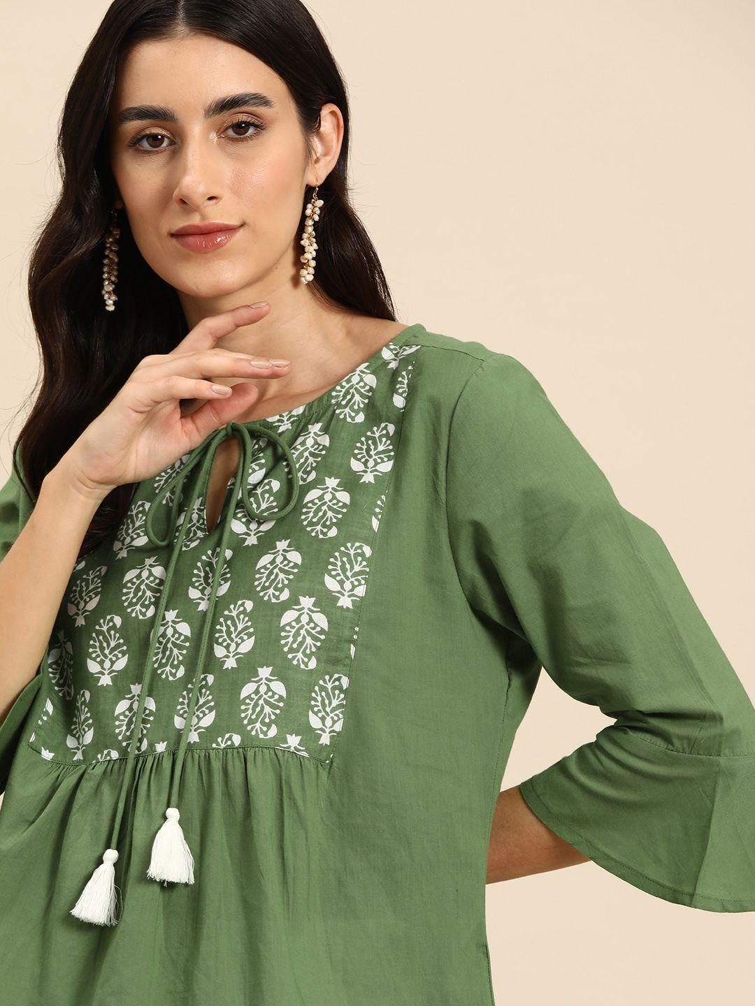 all about you ethnic motifs printed pure cotton kurti