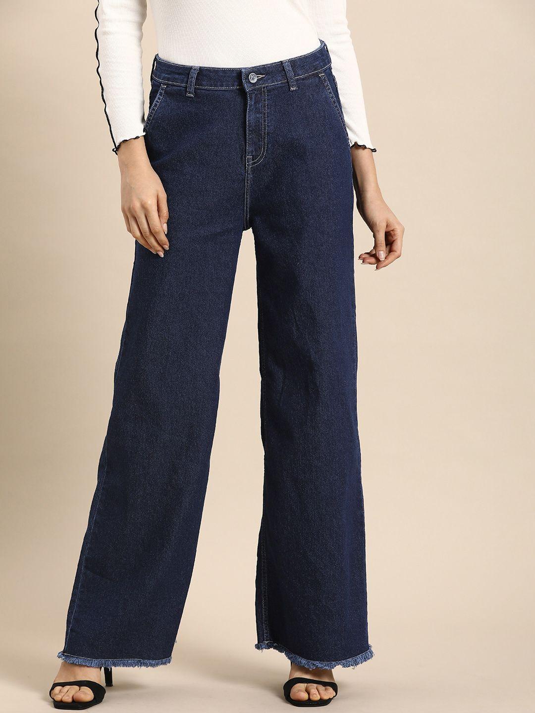 all-about-you-women-mid-rise-raw-hem-wide-leg-stretchable-jeans