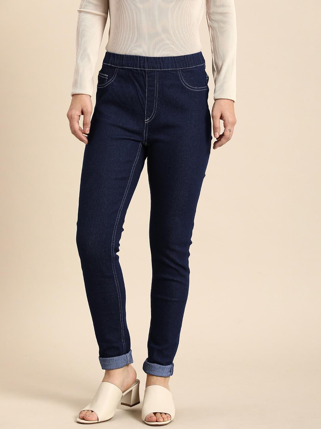 all about you women super mid-rise skinny fit denim jeggings
