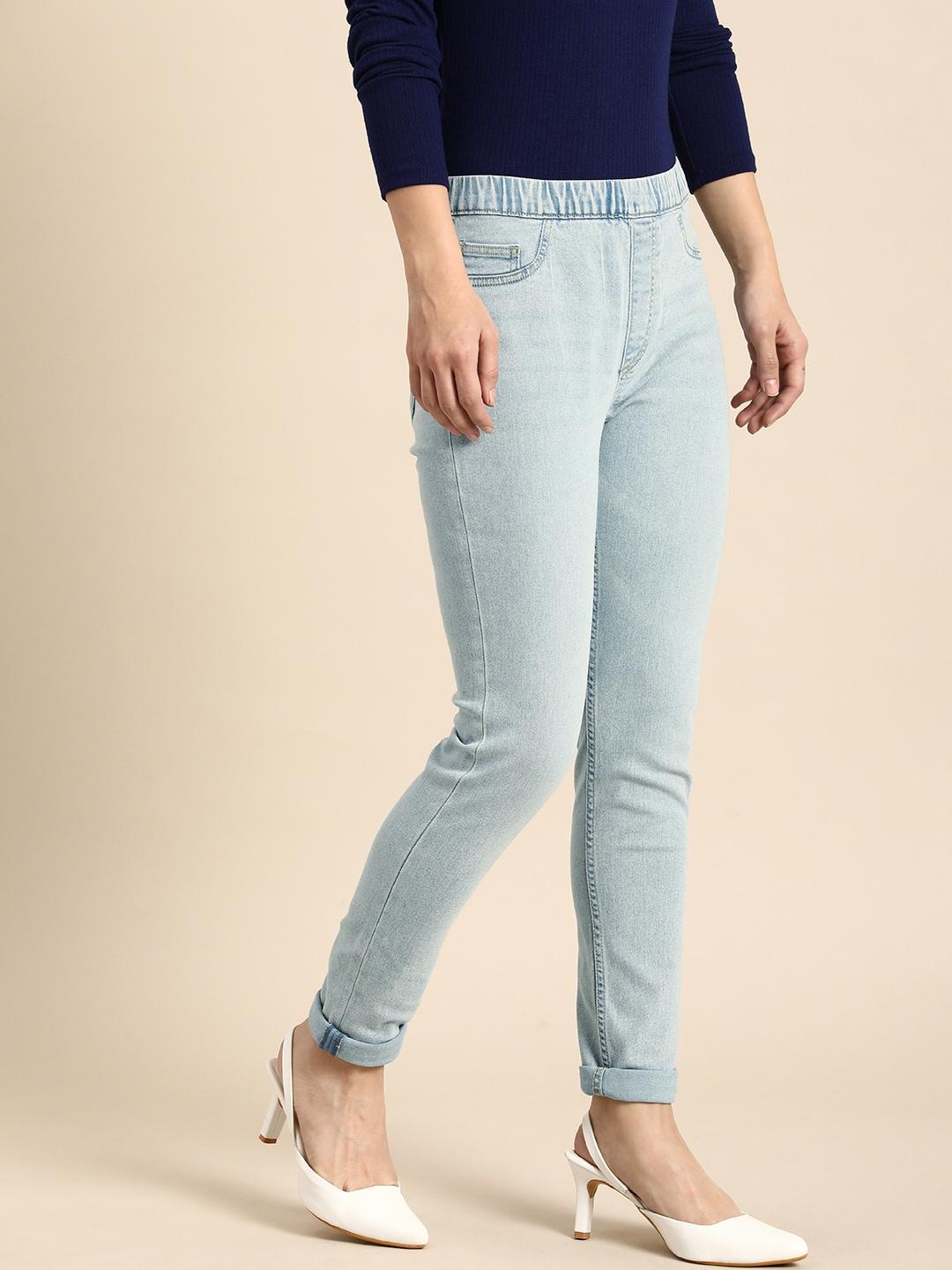 all about you women super skinny fit mid-rise denim jeggings