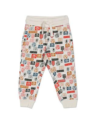 all over print cotton joggers