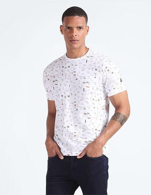 all over print cotton t-shirt