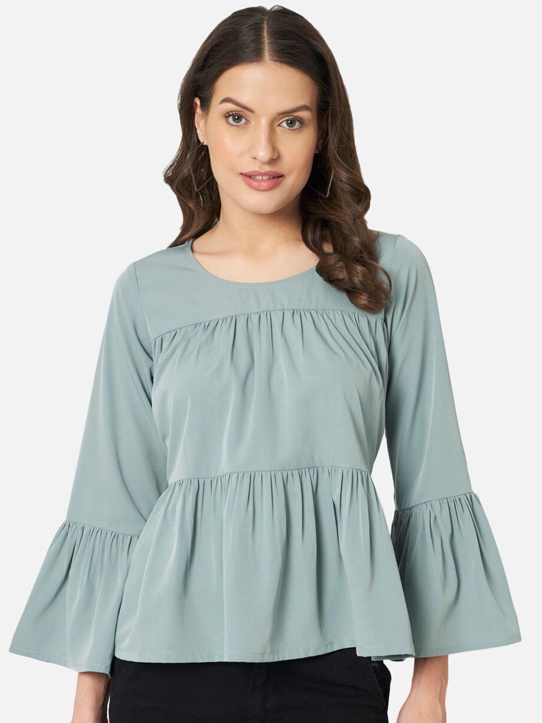 all ways you bell sleeves gathered detailed peplum top