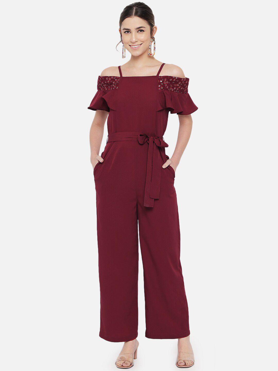 all ways you short sleeves basic jumpsuit with belt