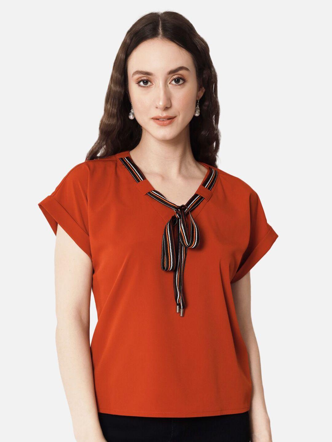 all ways you v-neck extended sleeves tie-up detailed regular top