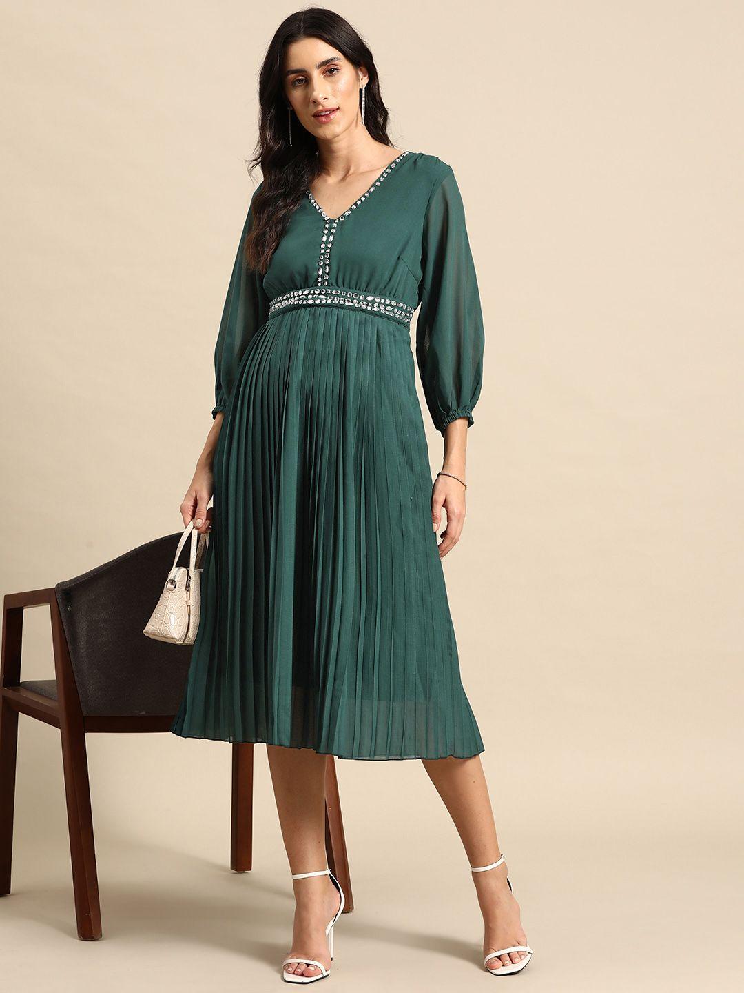 all about you accordion pleated sequinned a-line midi dress