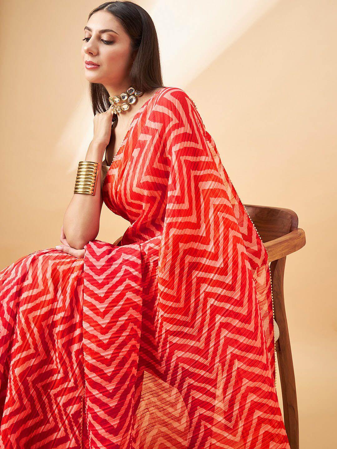 all about you chevron printed saree
