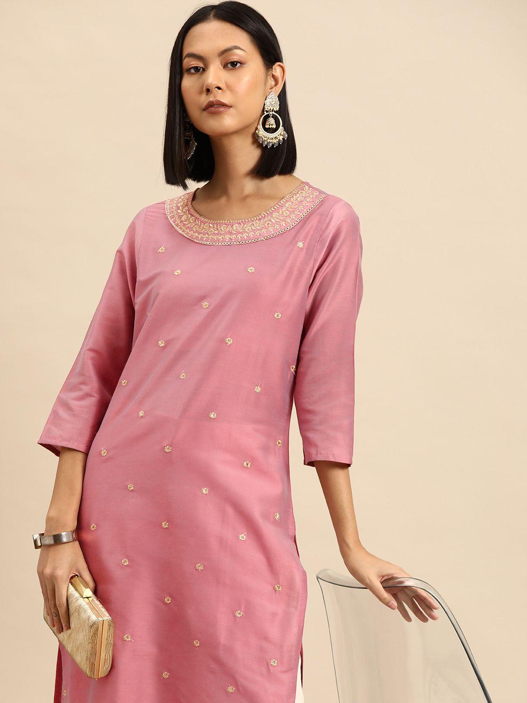 all about you embroidered sequinned kurta