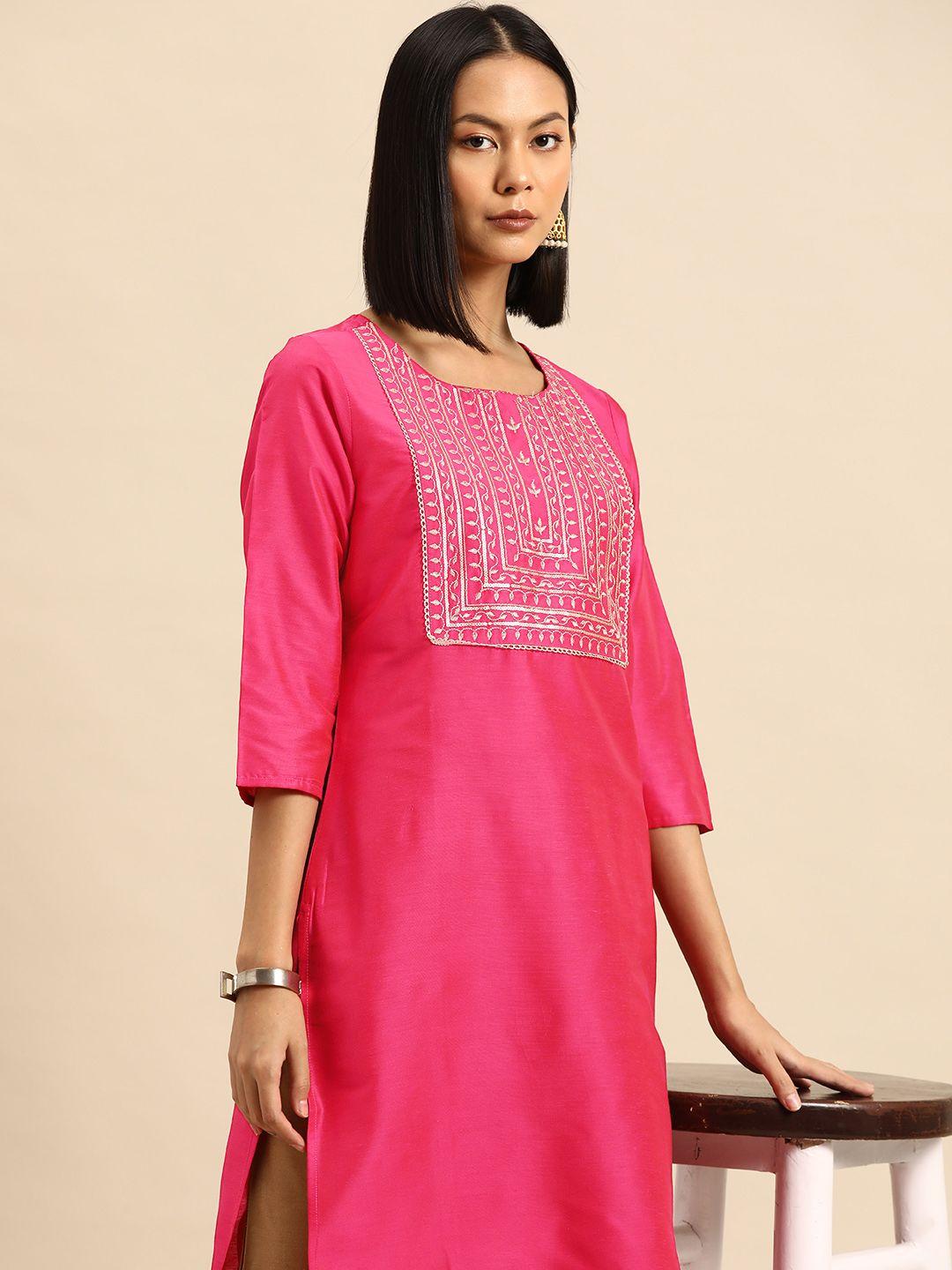 all about you embroidered sequinned kurta