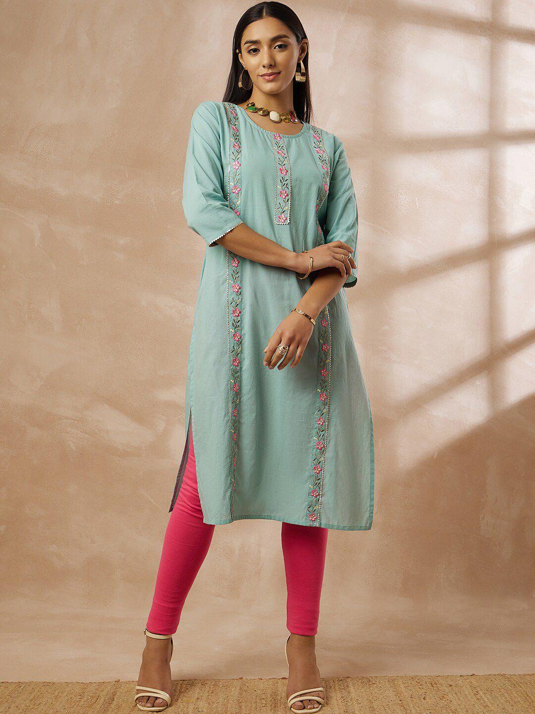 all about you embroidered straight kurta