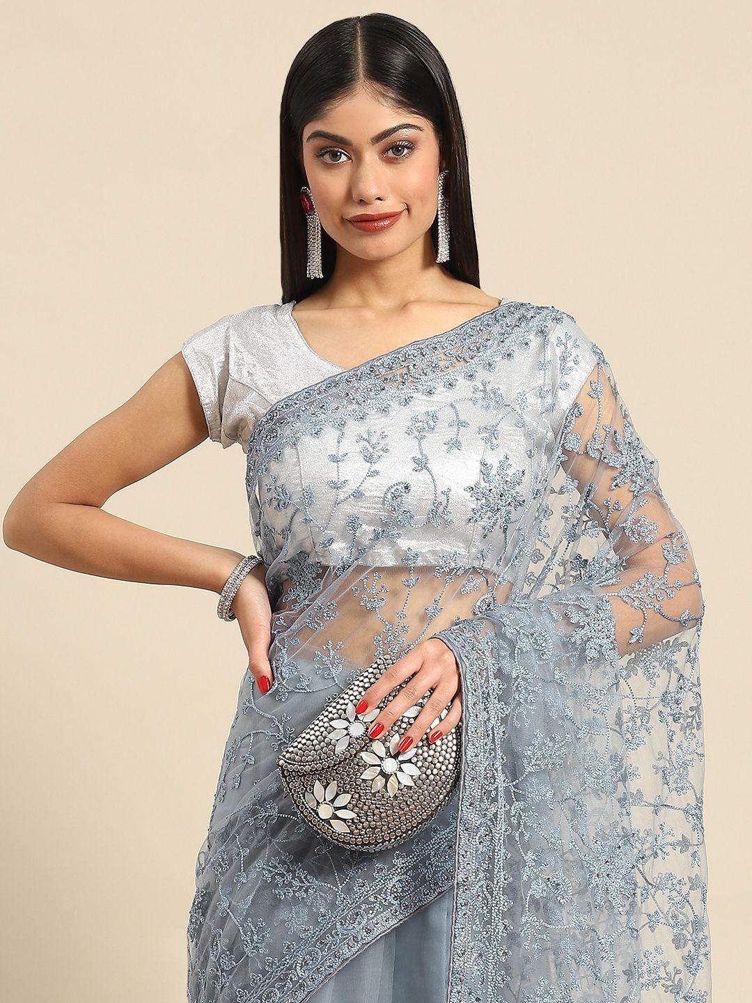 all about you ethnic motifs embroidered net saree