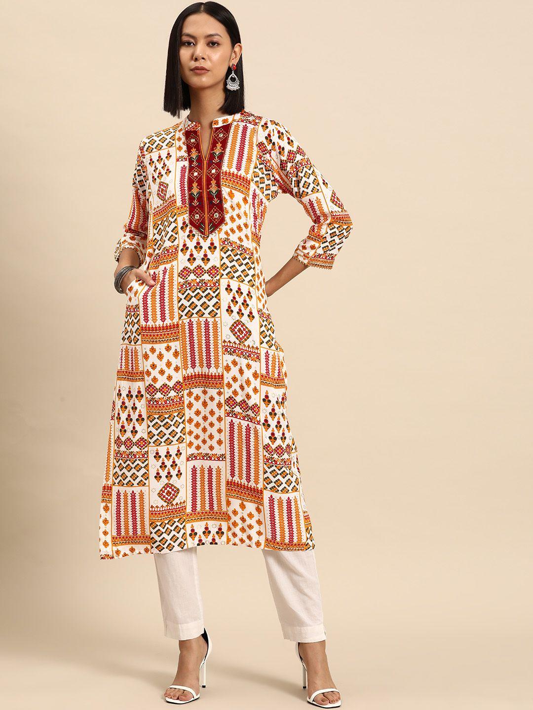 all about you ethnic motifs printed indie prints kurta