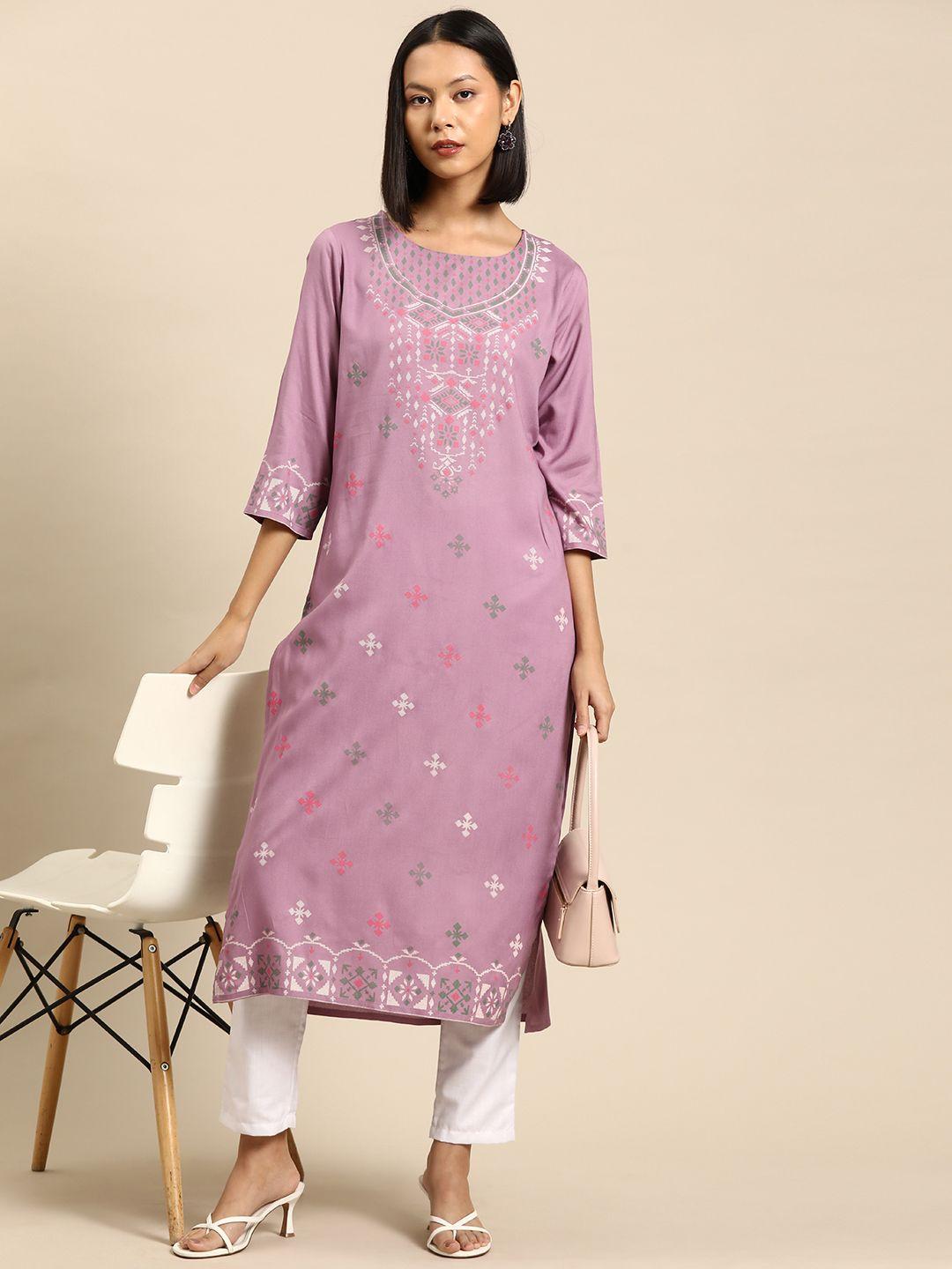 all about you ethnic motifs printed kurta