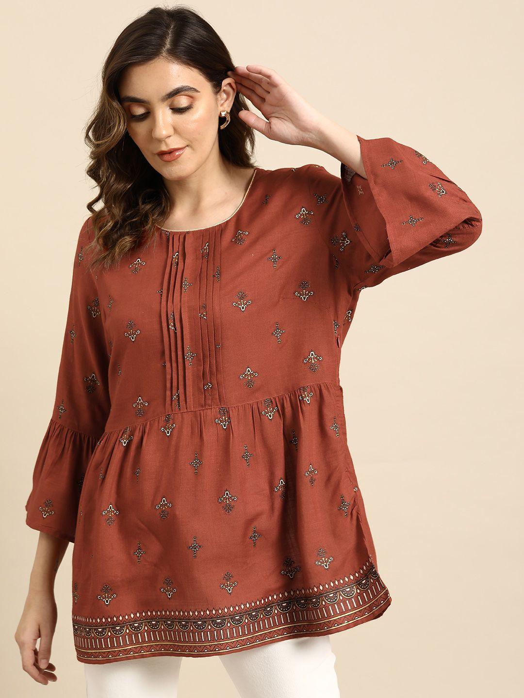 all about you ethnic motifs printed kurti