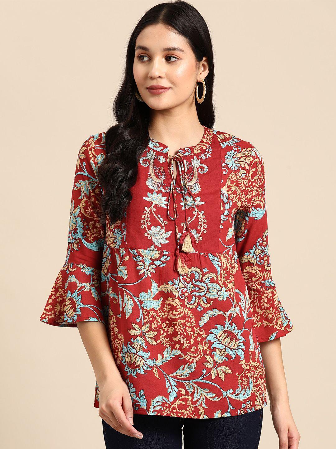 all about you ethnic motifs printed kurti