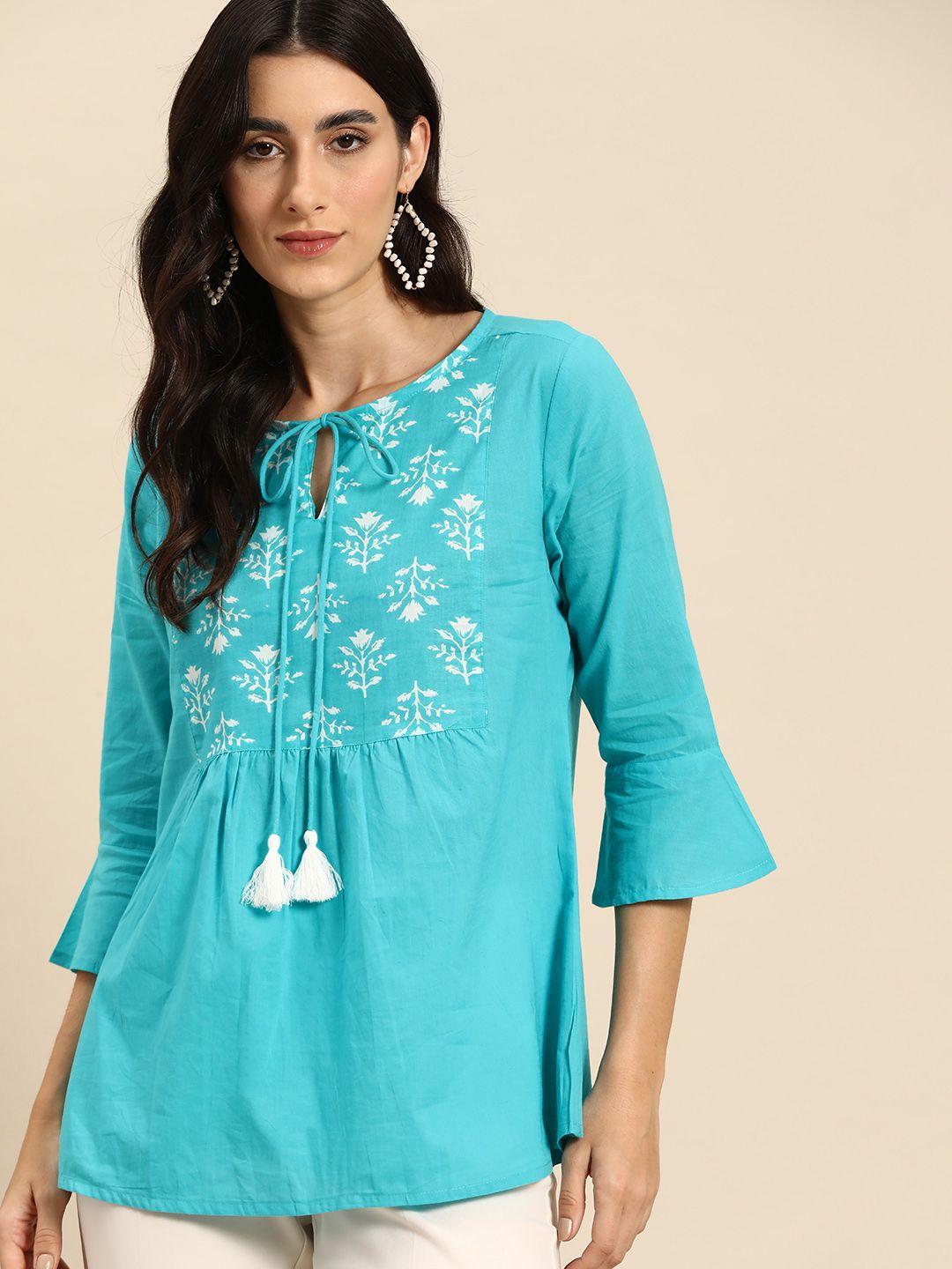 all about you ethnic motifs printed pure cotton kurti